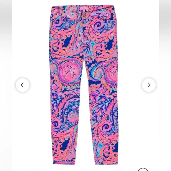 Pants - Lilly Pulitzer - Blue & Pink Textured Paisley Print